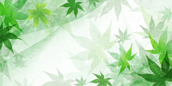 Fresh Green Maple Leaf Background — Stock Vector