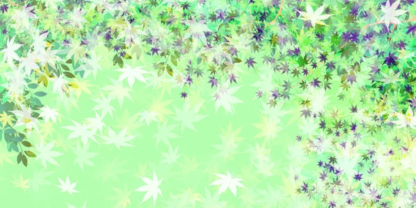 Frisch Grüne Blätter Japanisches Muster Hintergrund — Stockvektor