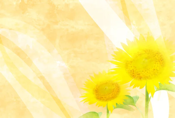 Sommer Grußkarte Sonnenblume Sommer Hintergrund — Stockvektor