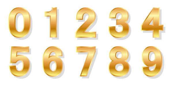 Number gold letter metal icon