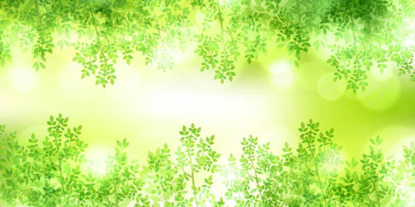 Fresh Green Leaf Landscape Background — Stock Vector