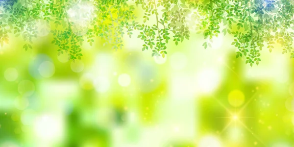 Fresco Verde Foglia Paesaggio Sfondo — Vettoriale Stock