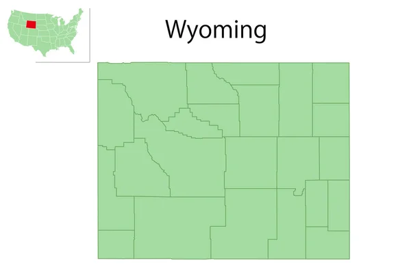Wyoming Abd Harita Durumu Simgesi — Stok Vektör