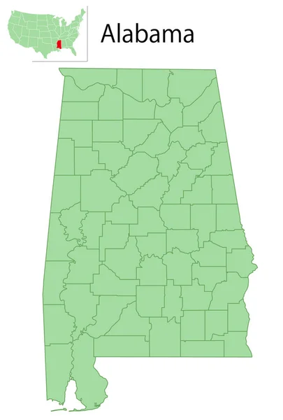 Alabama美国地图州图标 — 图库矢量图片