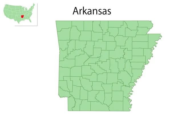 Arkansas Usa Karta Delstatsikon — Stock vektor