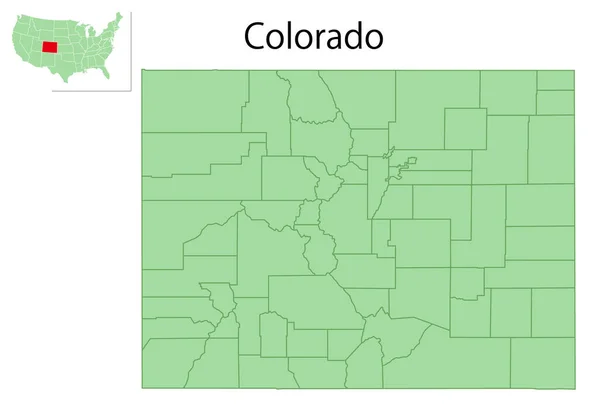 Colorado Stati Uniti America Mappa Stato Icona — Vettoriale Stock