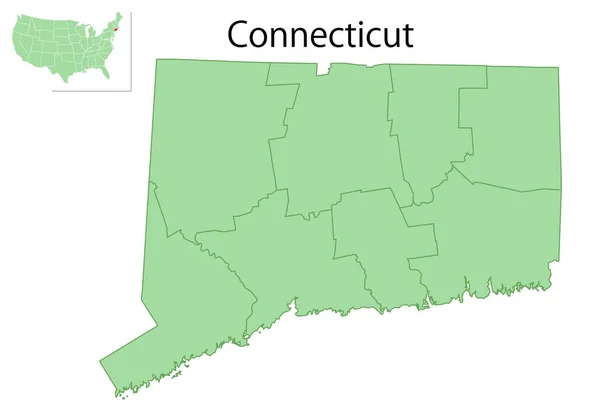 Connecticut Stany Zjednoczone Mapa Ikona Stanu — Wektor stockowy