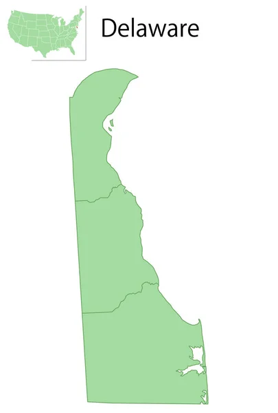 Delaware Eua Mapa Ícone Estado —  Vetores de Stock
