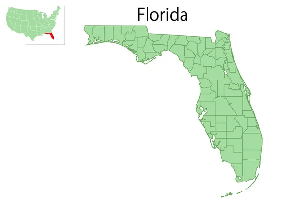 フロリダアメリカ地図州のアイコン — ストックベクタ