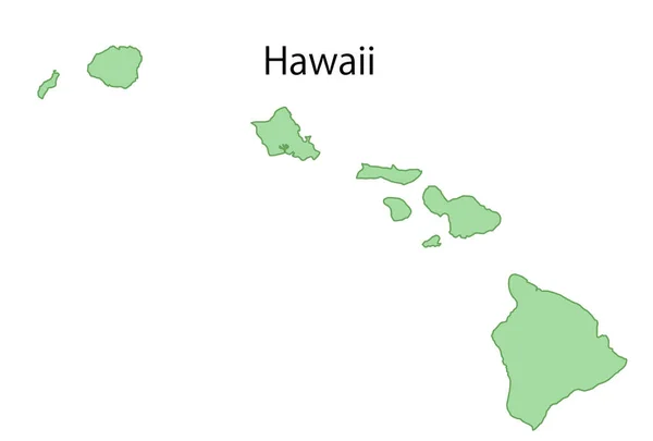 Mapa Státu Havaj Usa Ikona — Stockový vektor