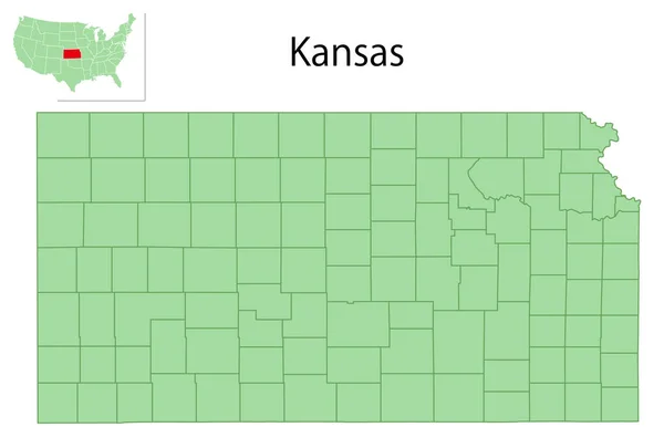 Kansas Usa Mappa Stato Icona — Vettoriale Stock