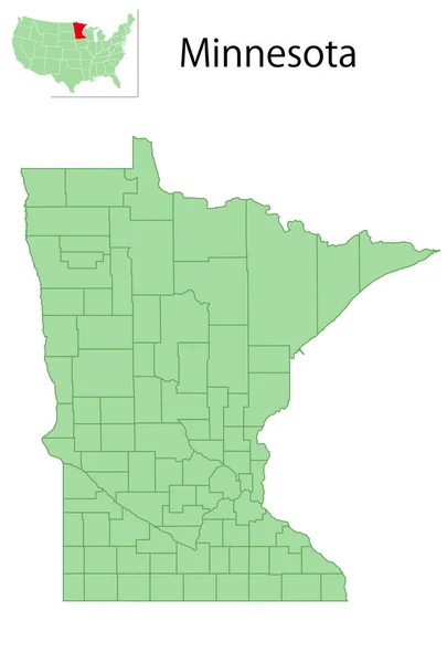 Minnesota Usa Kaart Staat Pictogram — Stockvector