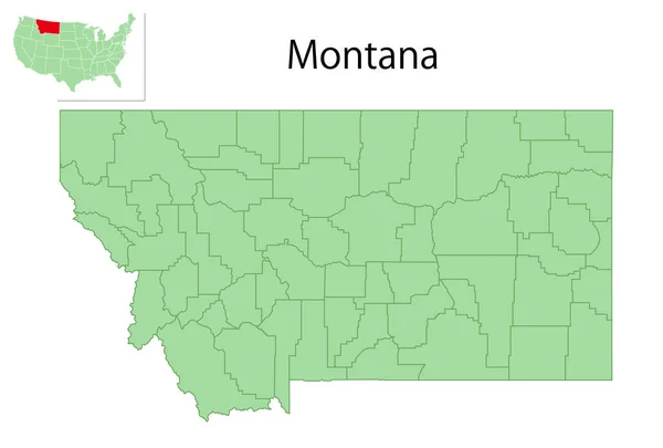 蒙大拿美国地图州图标 — 图库矢量图片