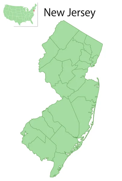 新的新泽西美国地图州图标 — 图库矢量图片