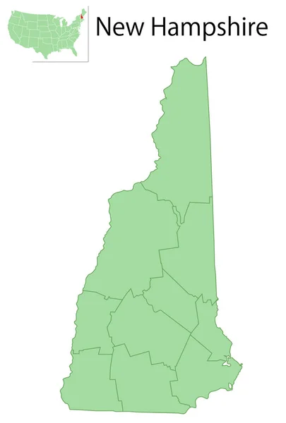 Nuova Icona Dello Stato Della Mappa Hampshire Usa — Vettoriale Stock