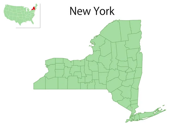 New York Usa Carte État Icône — Image vectorielle