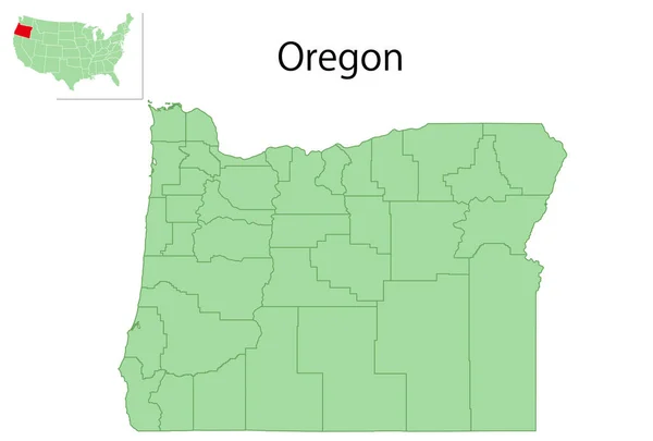 オレゴン州地図州のアイコン — ストックベクタ