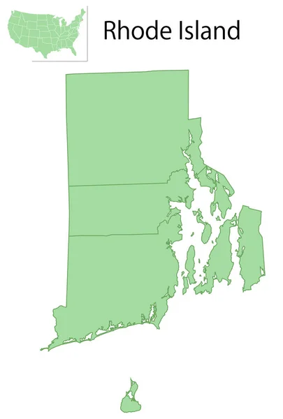 Rhode Wyspa Usa Mapa Stan Ikona — Wektor stockowy