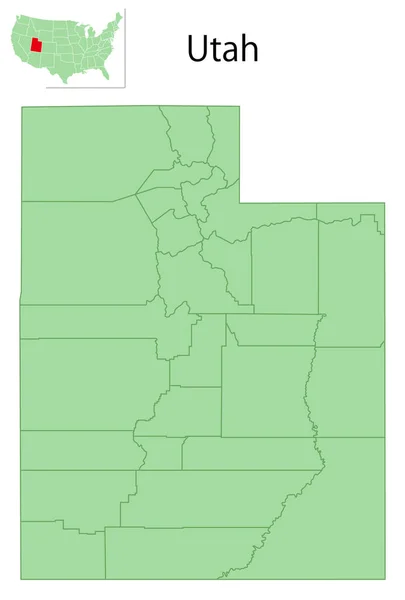 Utah Usa Kaart Staat Pictogram — Stockvector