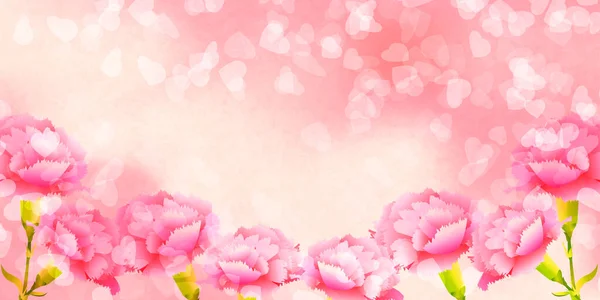 Muttertag Nelke Rosa Hintergrund — Stockvektor