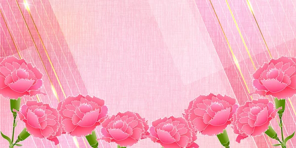 母亲节康乃馨粉红背景 — 图库矢量图片