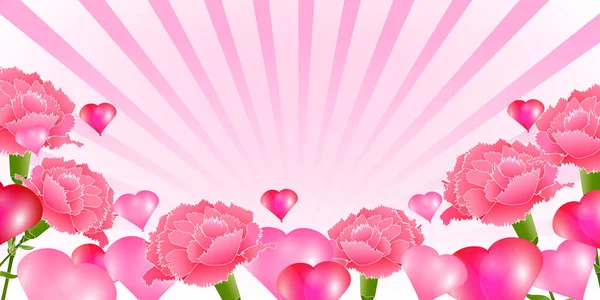 Fête Des Mères Oeillet Fond Rose — Image vectorielle
