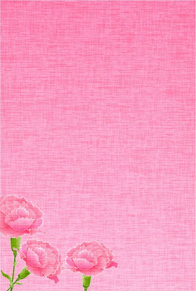Mother Day Carnation Pink Background — Stock Vector