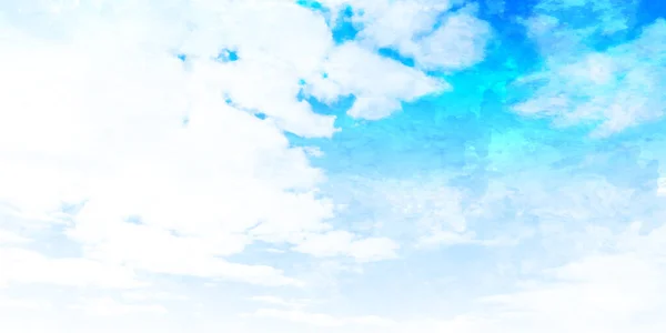 Himmel Wolke Aquarell Sommer Hintergrund — Stockvektor