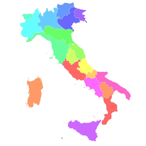 Карта Италии Красочная Икона Страны — стоковый вектор