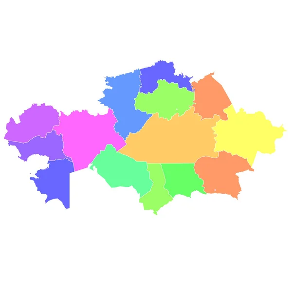 哈萨克斯坦地图彩色国家图标 — 图库矢量图片