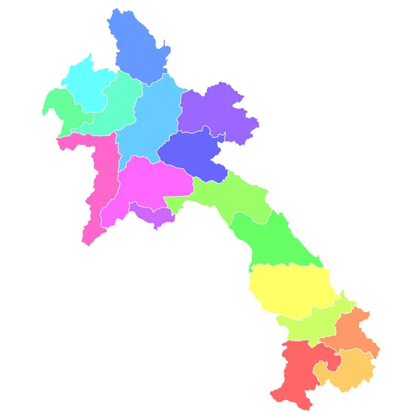 Laos Karta Färgglada Land Ikon — Stock vektor