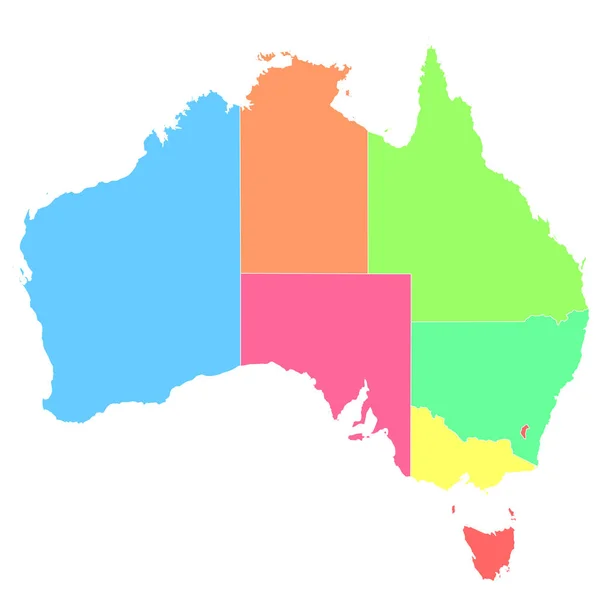 Australien Karte Bunte Land Ikone — Stockvektor