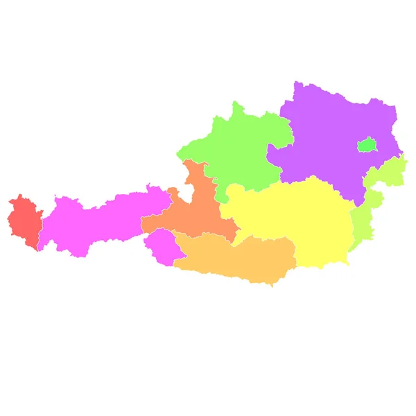 Avusturya Haritası Renkli Ülke Simgesi — Stok Vektör