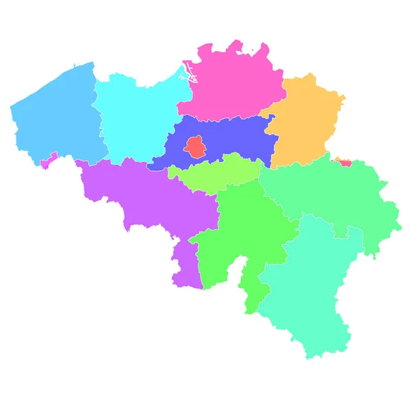 België Kaart Kleurrijk Landenpictogram — Stockvector