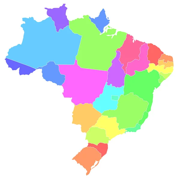 Карта Бразилии Красочная Икона Страны — стоковый вектор