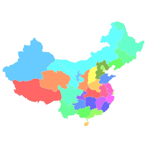 Chine Carte Icône Pays Coloré — Image vectorielle