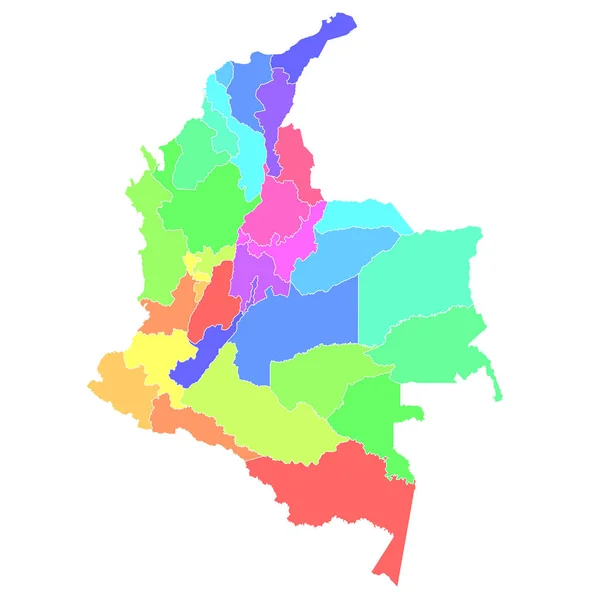 Columbia Karta Färgglada Land Ikon — Stock vektor