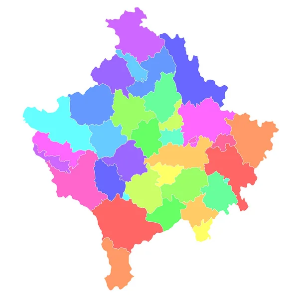 Kosovokarta Färgglada Land Ikon — Stock vektor