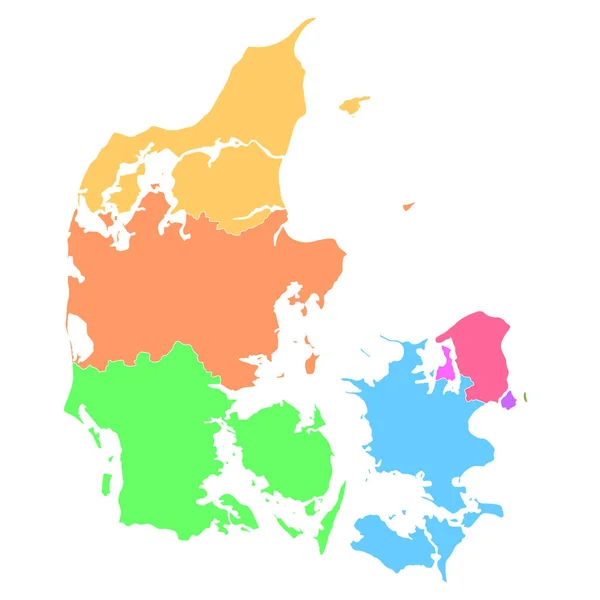 Dinamarca Mapa País Colorido Icono — Vector de stock