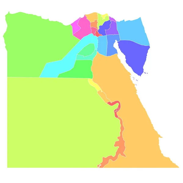 エジプト地図カラフルな国のアイコン — ストックベクタ