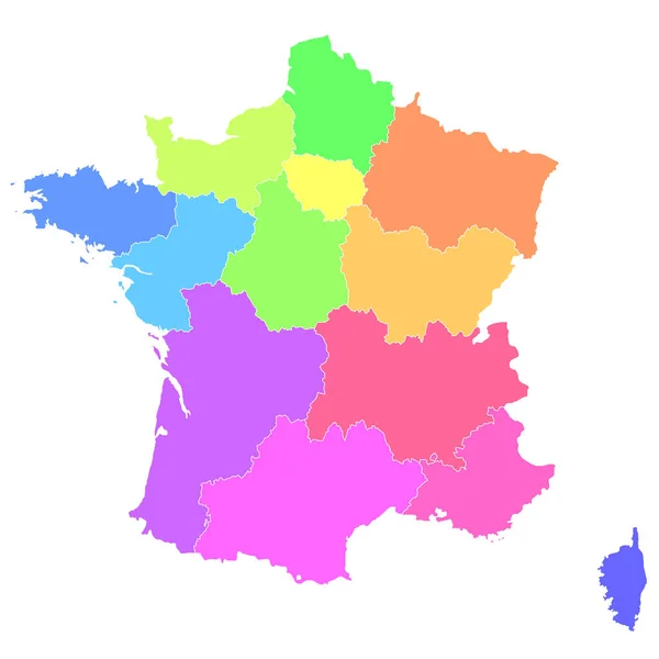 Frankreich Karte Buntes Land Symbol — Stockvektor