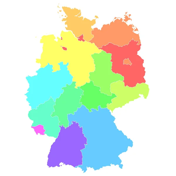ドイツ地図カラフルな国のアイコン — ストックベクタ