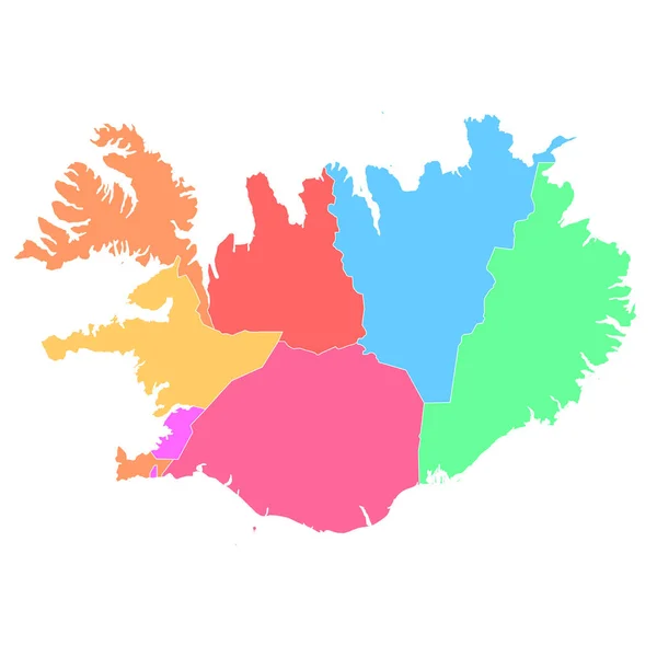 Islandia Memetakan Ikon Negara Yang Berwarna Warni - Stok Vektor