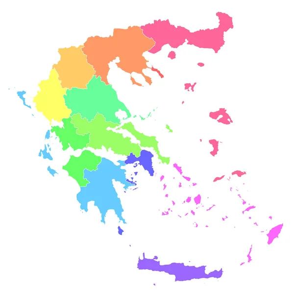 Ελλάδα Χάρτης Πολύχρωμο Εικονίδιο Χώρας — Διανυσματικό Αρχείο