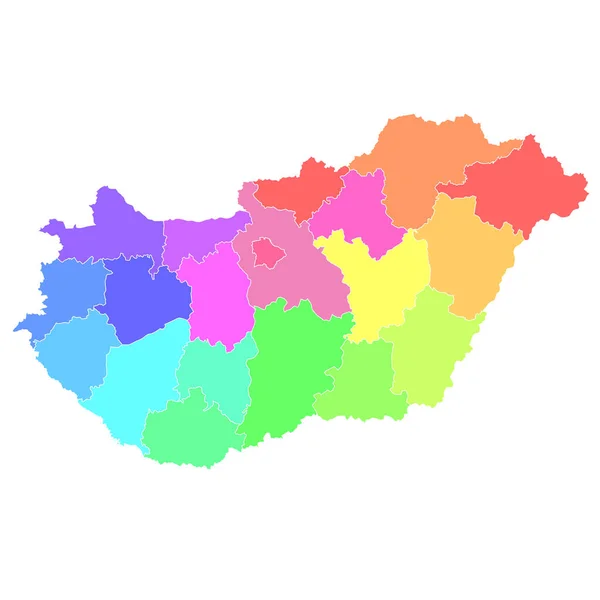Ungern Karta Färgglada Land Ikon — Stock vektor