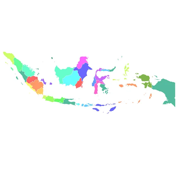 Indonesien Karta Färgglada Land Ikon — Stock vektor