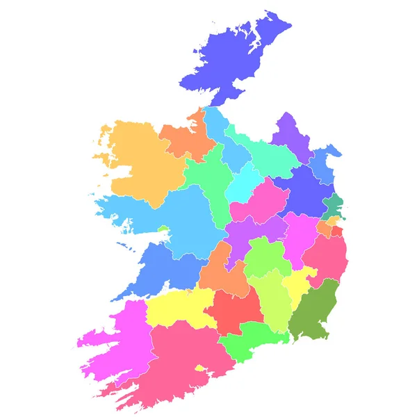 Irland Karte Bunte Land Ikone — Stockvektor