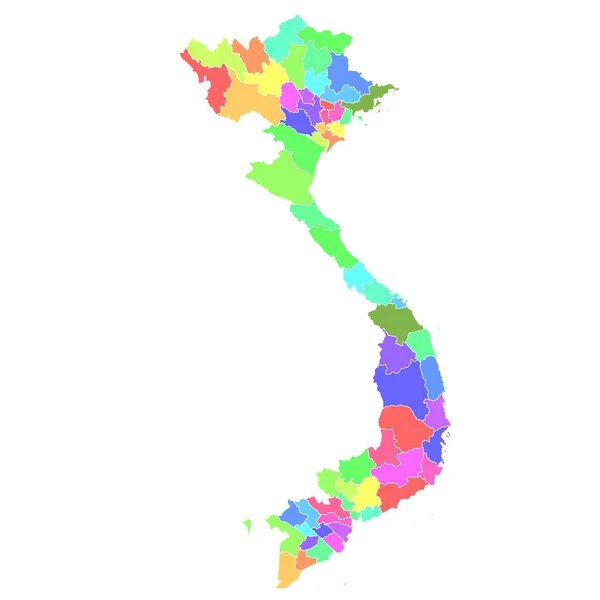 Vietnã Mapa Colorido País Ícone —  Vetores de Stock