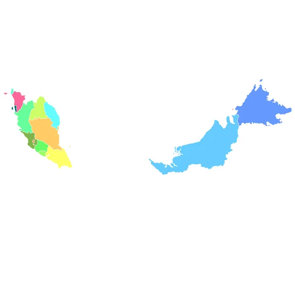 Carte Malaisie Icône Pays Coloré — Image vectorielle