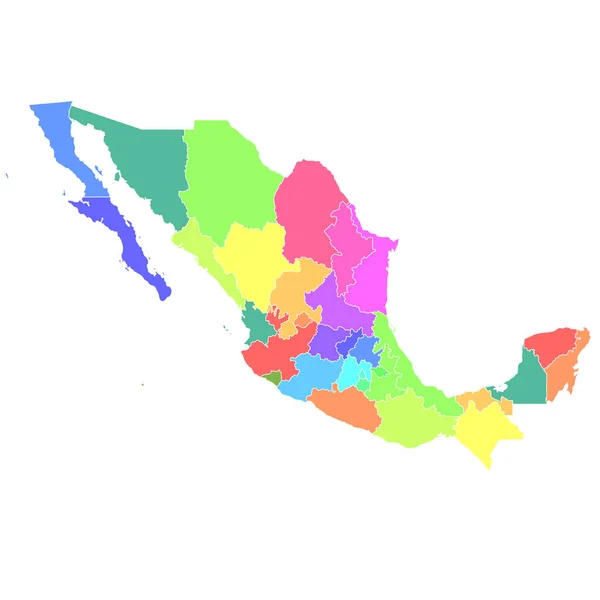 Meksika Haritası Renkli Ülke Simgesi — Stok Vektör